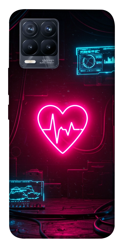 Чехол Neon heart для Realme 8