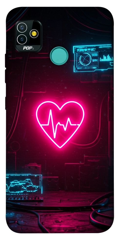 Чохол Neon heart для TECNO Pop 5