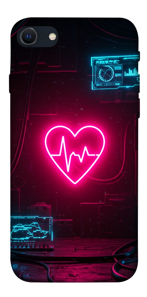 Чехол Neon heart для iPhone SE (2022)