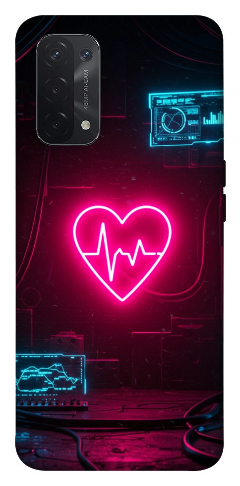 Чохол Neon heart для Oppo A74 5G