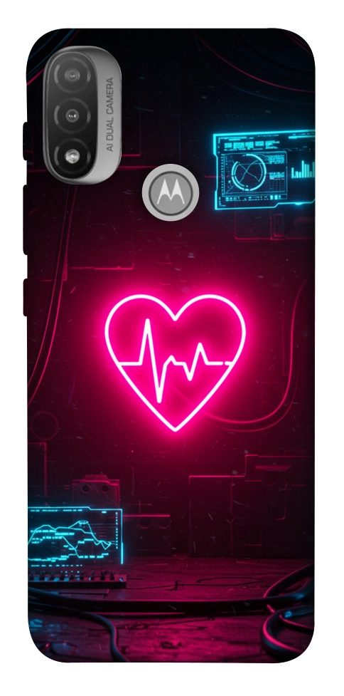 Чехол Neon heart для Мotorola Moto E20