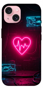 Чохол Neon heart для iPhone 15