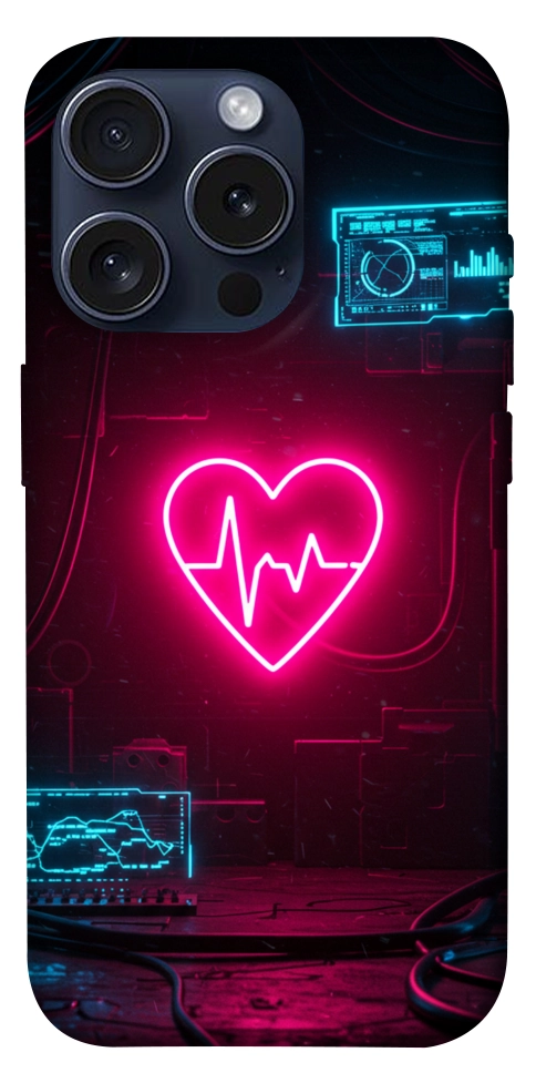 Чехол Neon heart для iPhone 15 Pro