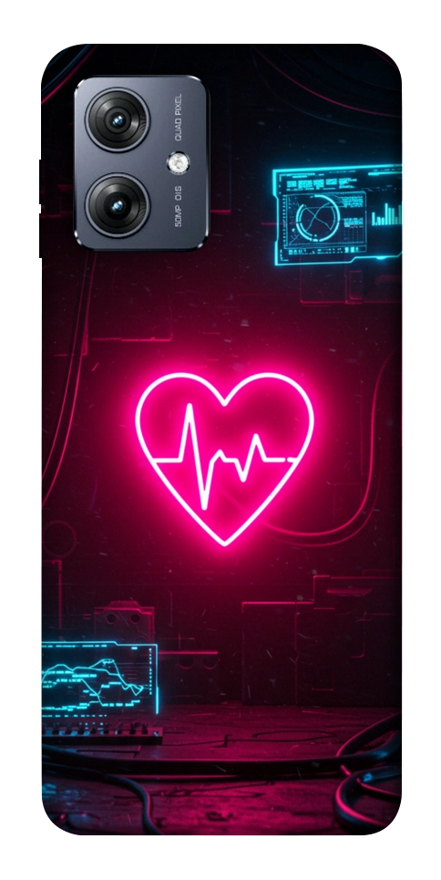 Чохол Neon heart для Motorola Moto G54