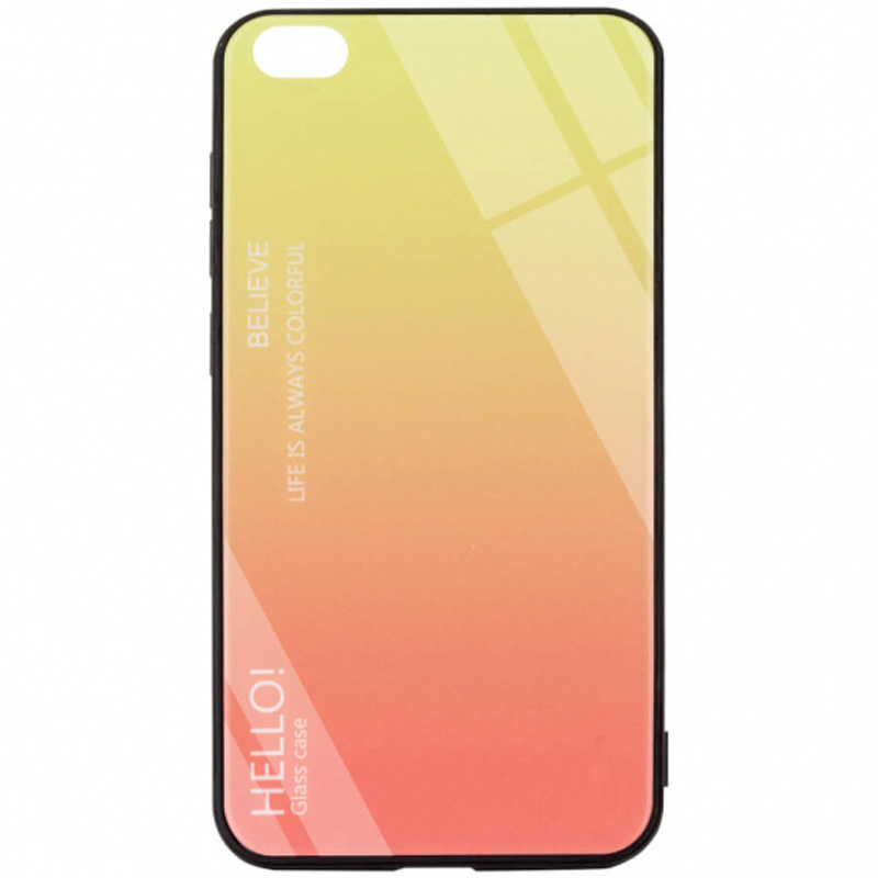 

TPU+Glass чехол Gradient HELLO для Xiaomi Redmi Go (Розовый) 707365