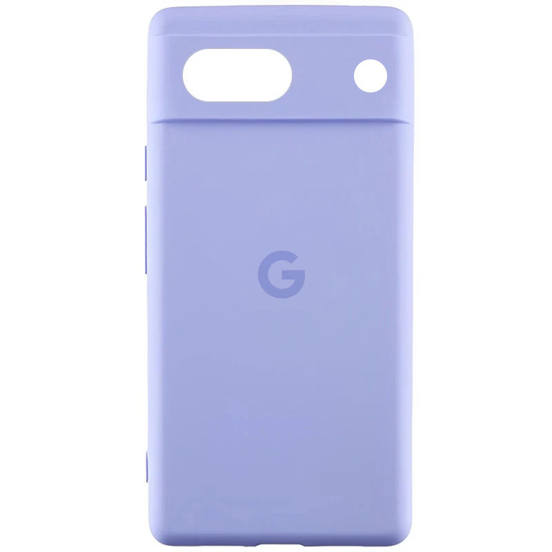 Чохол Silicone Cover Lakshmi Full Camera (AAA) with Logo на Google Pixel 7a (Бузковий / Dasheen)