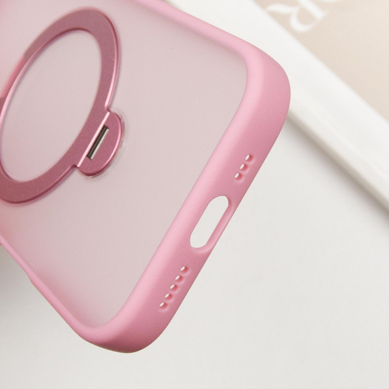 Заказать TPU+PC чехол Metal Buttons with Magnetic Safe Colorful HQ Ring для Apple iPhone 16 (6.1") (Pink) на vchehle.ua