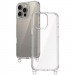 Чехол TPU Transparent with Straps для Apple iPhone 15 Pro (6.1") (Red / White) в магазине vchehle.ua