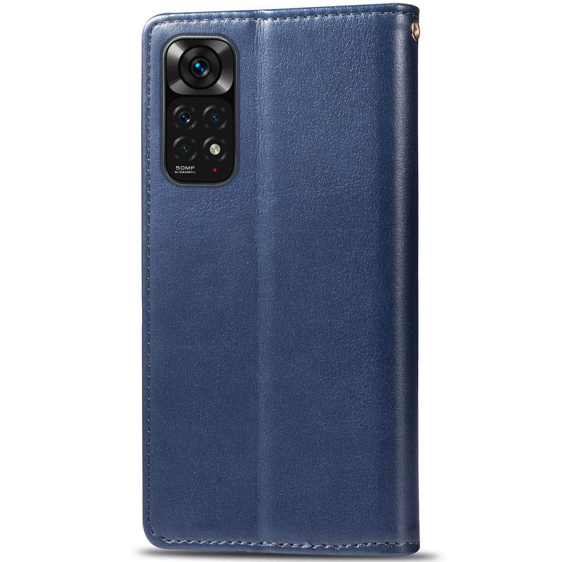 Купить Кожаный чехол-книжка GETMAN Gallant (PU) для Xiaomi Redmi Note 11 (Global) / Note 11S (Синий) на vchehle.ua