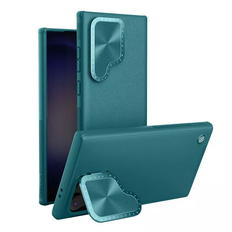 Фото Кожаная накладка Nillkin Camshield Leather Prop для Samsung Galaxy S24 Ultra (Green) в магазине vchehle.ua