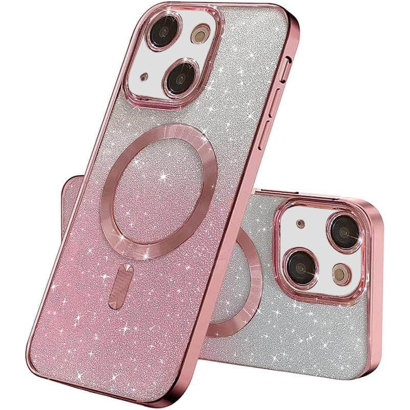 TPU чехол Delight case with Magnetic Safe с защитными линзами на камеру для Apple iPhone 13 (6.1") (Розовый / Rose Gold)