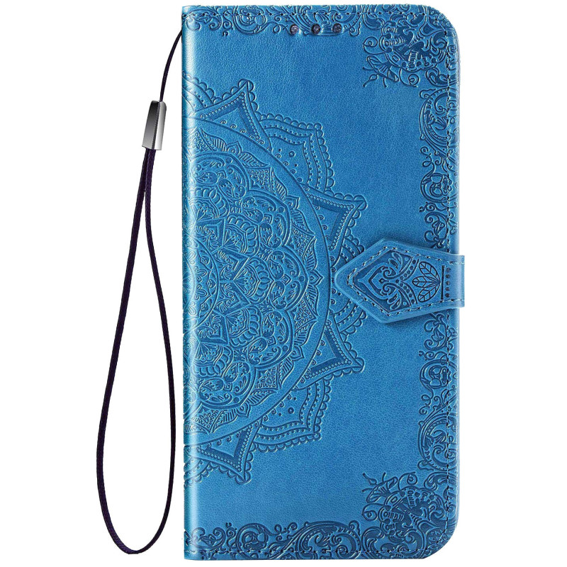 Кожаный чехол (книжка) Art Case с визитницей для Oppo A74 4G (Синий)