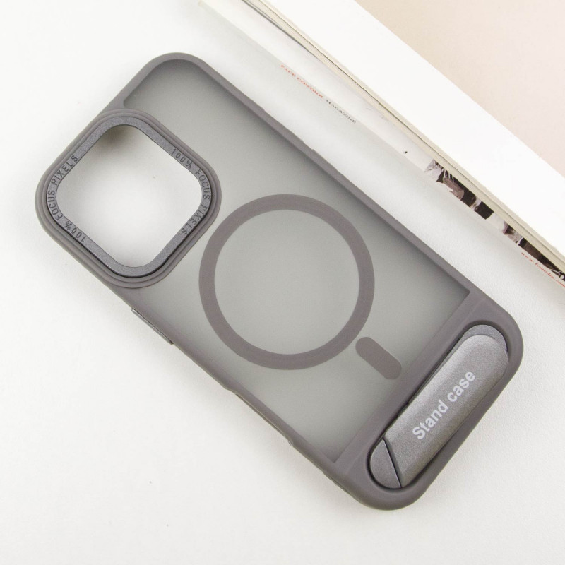 Фото TPU+PC чехол Stand case для Apple iPhone 16 Pro Max (6.9") (Grey) в магазине vchehle.ua