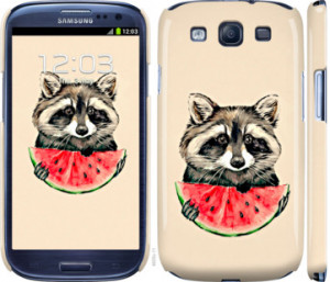 Чехол Енотик с арбузом для Samsung Galaxy S3 Duos I9300i