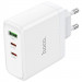 Купить СЗУ Hoco N30 Glory PD65W (2Type-C/1USB) (White) на vchehle.ua