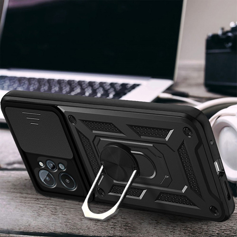 Фото Ударопрочный чехол Camshield Serge Ring для Realme C31 (Черный) на vchehle.ua