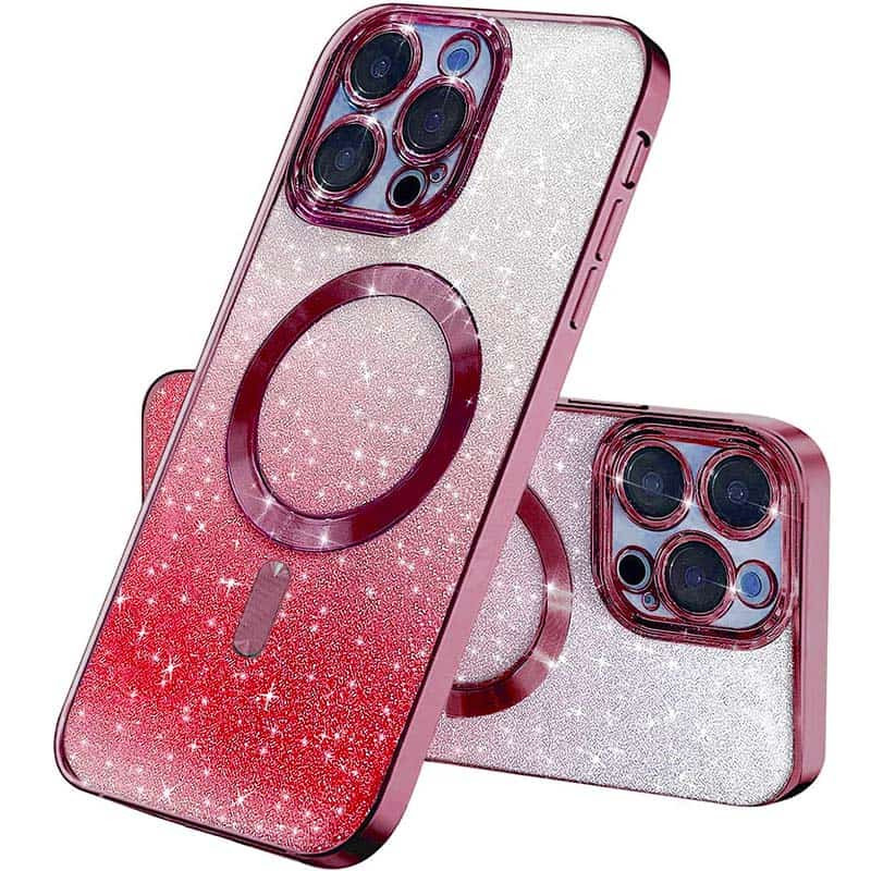 TPU чехол Delight case with Magnetic Safe с защитными линзами на камеру для Apple iPhone 14 Pro Max (6.7") (Красный / Red)
