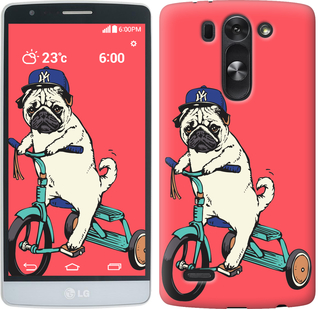 

Чехол Мопс на велосипеде для LG G3s D724 87678