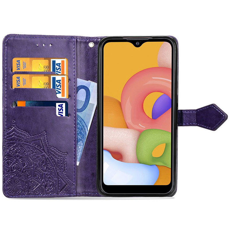 Кожаный чехол (книжка) Art Case с визитницей для Xiaomi Redmi 9A (Фиолетовый) в магазине vchehle.ua