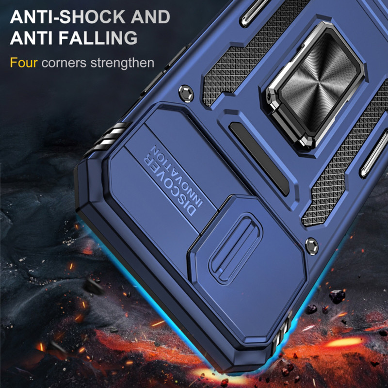 Фото Ударопрочный чехол Camshield Army Ring для Apple iPhone 13 Pro Max (6.7") (Синий / Navy) на vchehle.ua