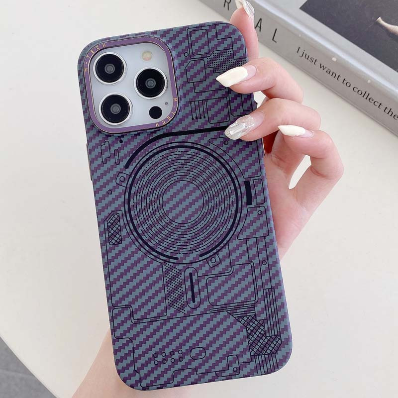 Фото Чохол M-Tech Carbon soft touch with Magnetic Safe на Apple iPhone 13 Pro Max (6.7") (Purple) в маназині vchehle.ua