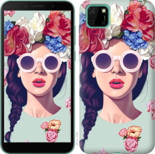 

Чохол Дівчина з квітами на Huawei Y5p 936320