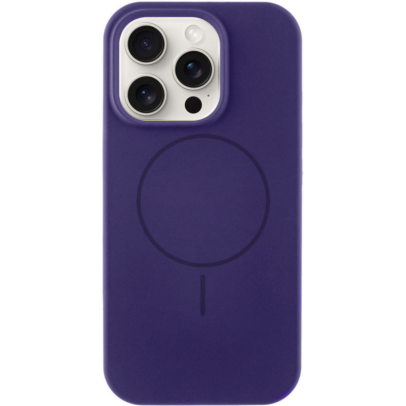 Чехол Silicone Case Full Protective (AA) NO LOGO with Magnetic Safe для Apple iPhone 13 Pro Max (6.7") (Фиолетовый / Elderberry)