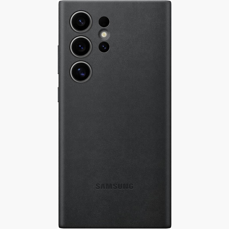 Кожаный чехол Leather Case (AAA) для Samsung Galaxy S24 Ultra (Black)