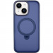 TPU+PC чехол Metal Buttons with Magnetic Safe Colorful HQ Ring для Apple iPhone 14 / 13 (6.1") (Dark Blue)