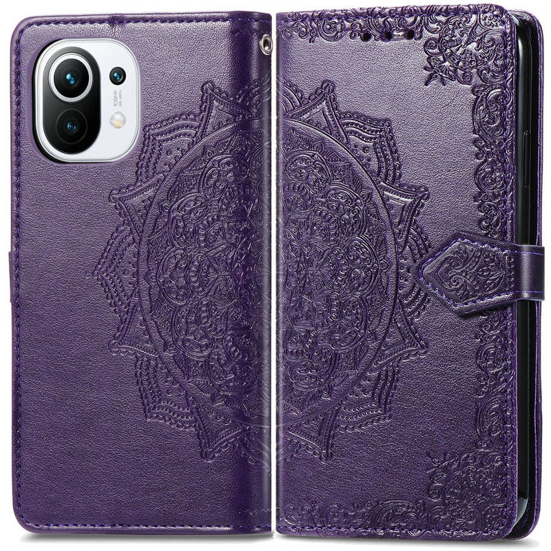 Кожаный чехол-книжка Art Case с визитницей для Xiaomi Mi 11 Lite (Фиолетовый) в магазине vchehle.ua