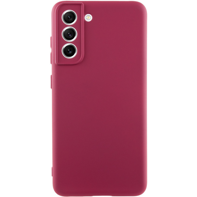 Чехол TPU GETMAN Liquid Silk Full Camera для Samsung Galaxy S21 (Бордовый / Marsala)