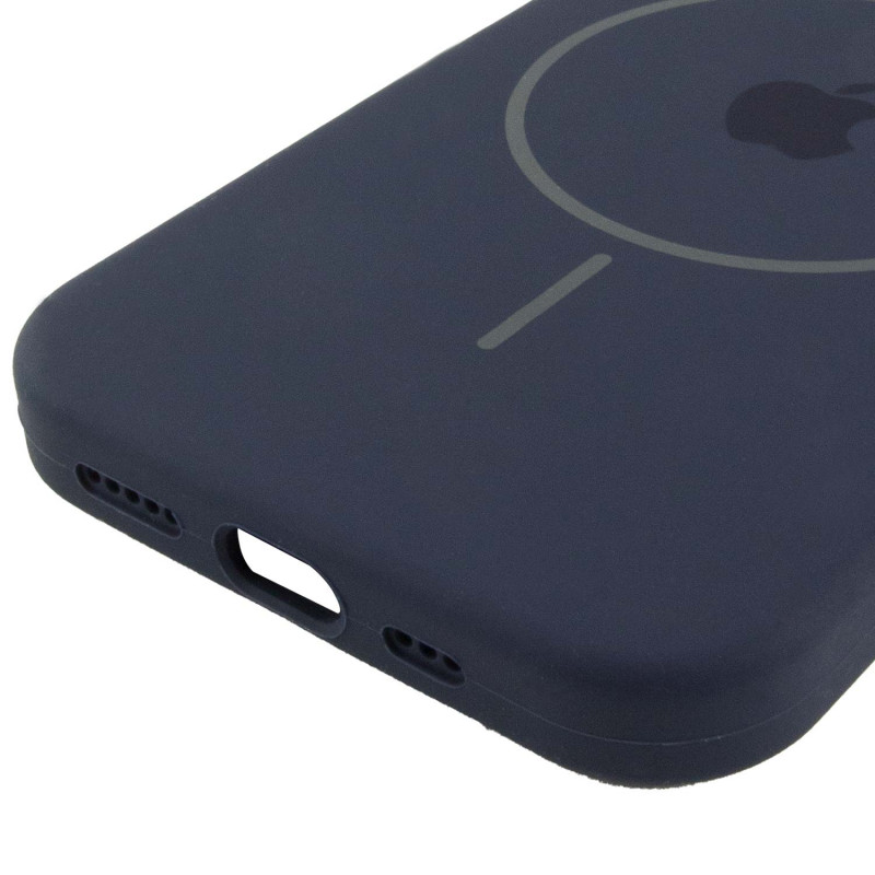 Купити Чохол Silicone Case Full Protective (AA) with Magnetic Safe на Apple iPhone 12 Pro Max (6.7") (Темно-синий / Midnight blue) на vchehle.ua