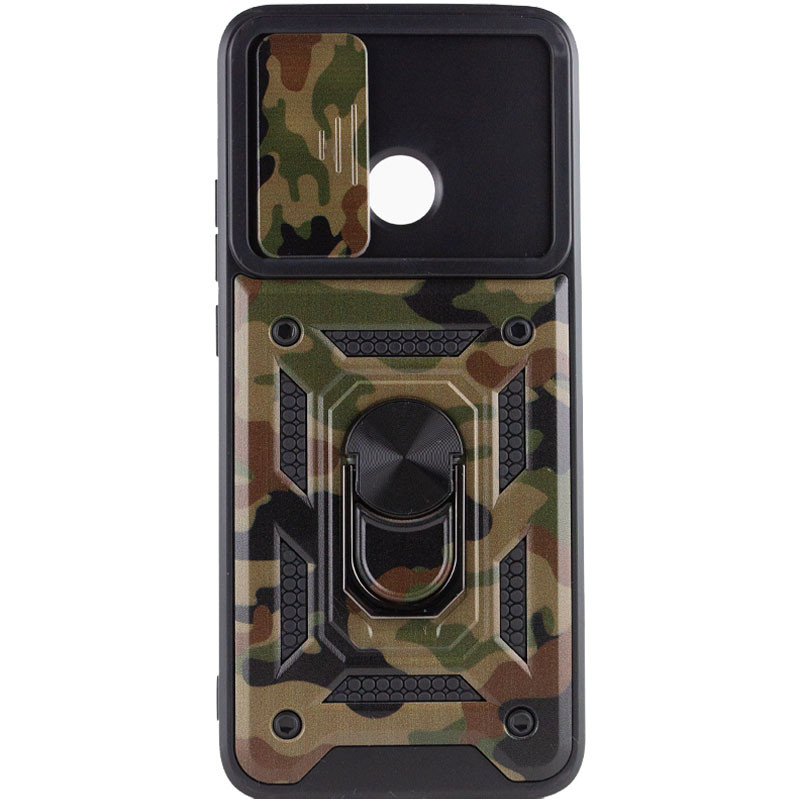 Ударостійкий чохол Camshield Serge Ring Camo на Xiaomi Redmi 10C (Коричневий / Army Brown) в магазині vchehle.ua