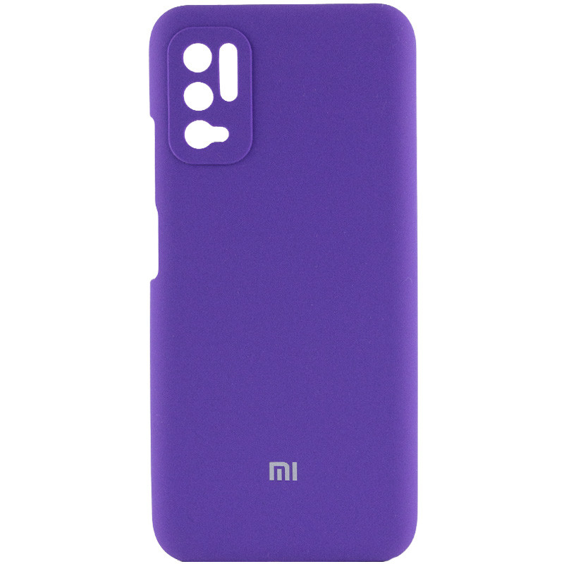 Чехол Silicone Cover Full Camera (AAA) для Xiaomi Redmi Note 10 5G / Poco M3 Pro (Фиолетовый / Violet)