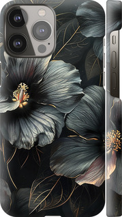 Чехол Черные цветы для iPhone 13 Pro Max