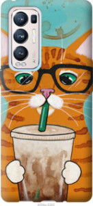 Чехол Зеленоглазый кот в очках для Oppo Reno5 Pro Plus