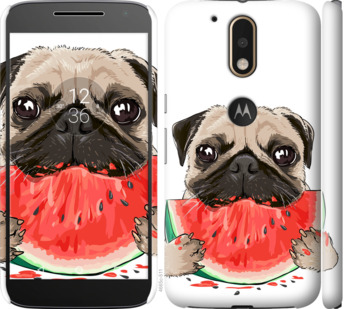 

Чехол Мопс и арбуз для Motorola Moto G4 843919