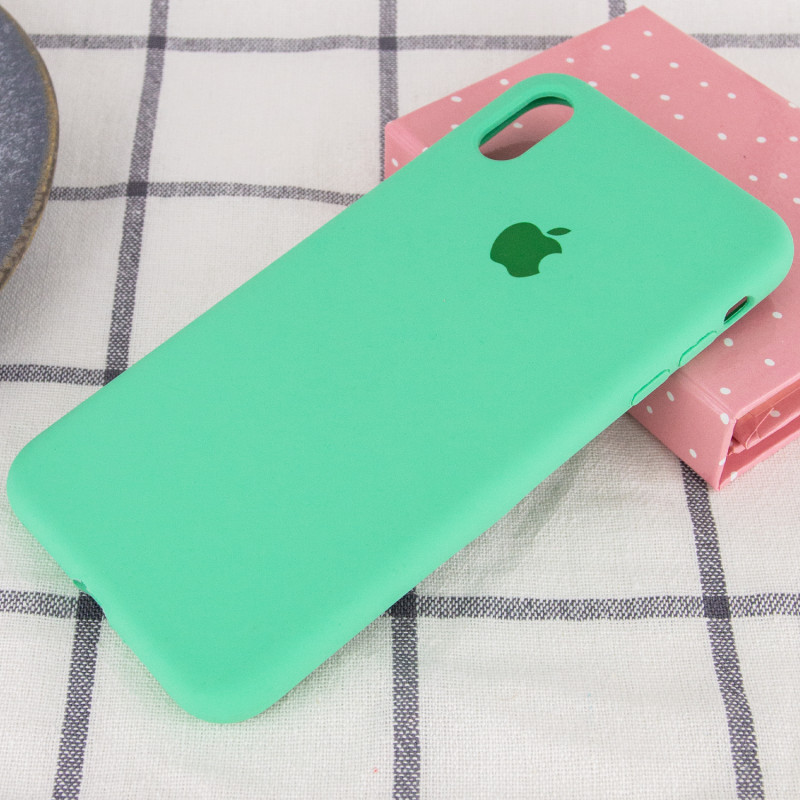 Фото Чехол Silicone Case Full Protective (AA) для Apple iPhone X (5.8") / XS (5.8") (Зеленый / Spearmint) на vchehle.ua