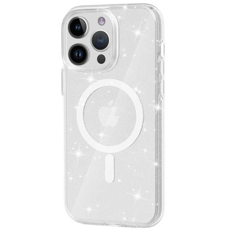 Чохол TPU Galaxy Sparkle (MagFit) на Apple iPhone 12 Pro Max (6.7") (Clear+Glitter)
