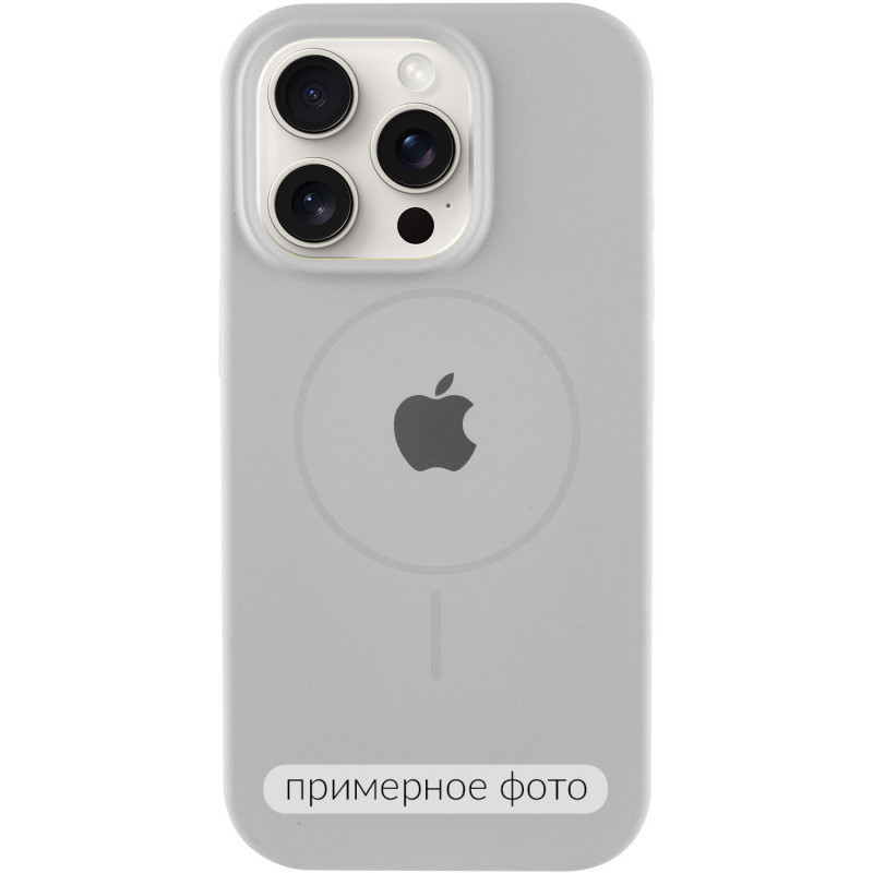 Чохол Silicone Case Full Protective (AA) with Magnetic Safe на Apple iPhone 14 Plus (6.7") (Сірий / Light Grey)