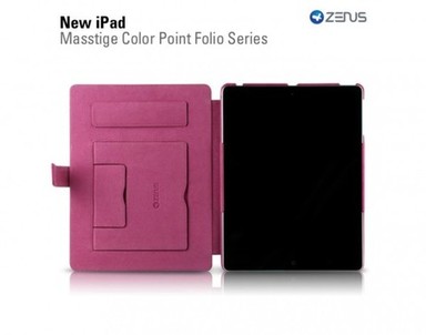 Кожаный чехол (2 цвета) Zenus Masstige Color Point Foilo Series для New iPad 3 / iPad 2