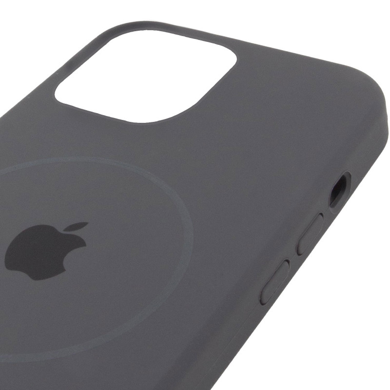 Чохол Silicone Case Full Protective (AA) with Magnetic Safe на Apple iPhone 11 Pro Max (6.5") (Сірий / Dark Gray) в магазині vchehle.ua
