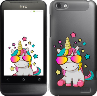 

Чохол Єдиноріг в окулярах на HTC One V t320e 911652