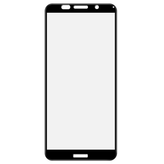 Захисне скло 2.5D CP + (full glue) на Huawei Y5 (2018) / Y5 Prime (2018) / Y5p (Чорне)