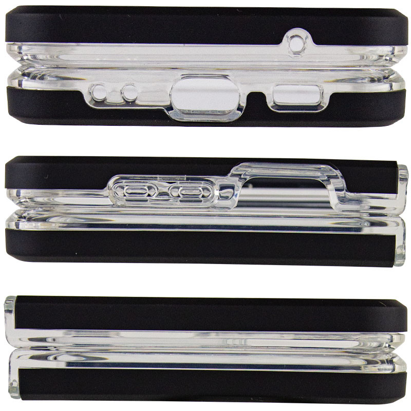 Фото TPU+PC чехол Clear 360 для Samsung Galaxy Z Flip3 (Черный) на vchehle.ua