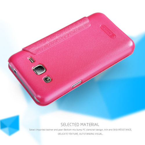 Купить Кожаный чехол (книжка) Nillkin Sparkle Series для Samsung J200H Galaxy J2 Duos на vchehle.ua