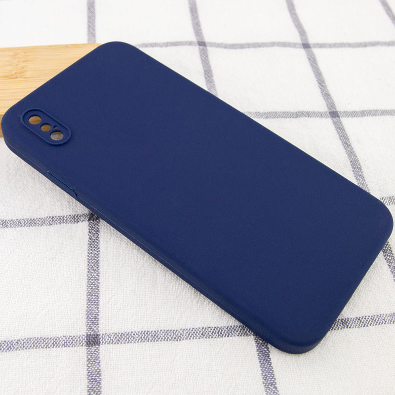 Фото Silicone Case Square Full Camera Protective (AA) NOLOGO на Apple iPhone XS Max (6.5") (Темно-синій / Midnight blue) на vchehle.ua