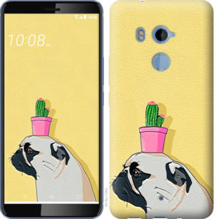

Чехол Мопс с кактусом для HTC U11 Plus 795458
