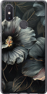 Чехол Черные цветы для Xiaomi Mi8 SE