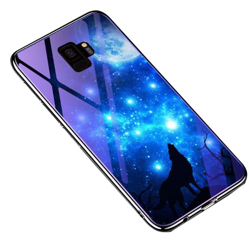 

TPU+Glass чехол Fantasy с глянцевыми торцами для Samsung Galaxy S9 (Лунная ночь) 665706